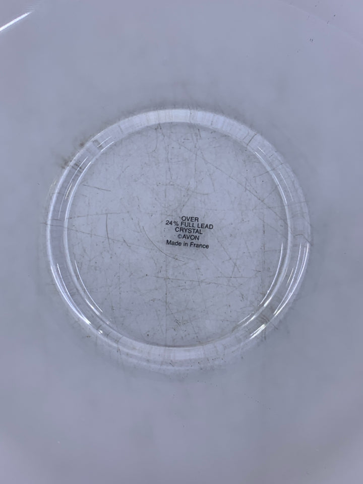 FROSTED PLATE CLEAR CUP W/ HUMMING BIRD.