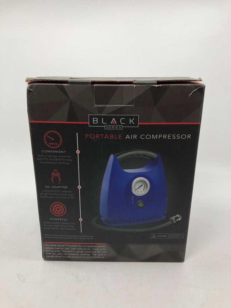 NIB BLACK PORTABLE AIR COMPRESSOR.