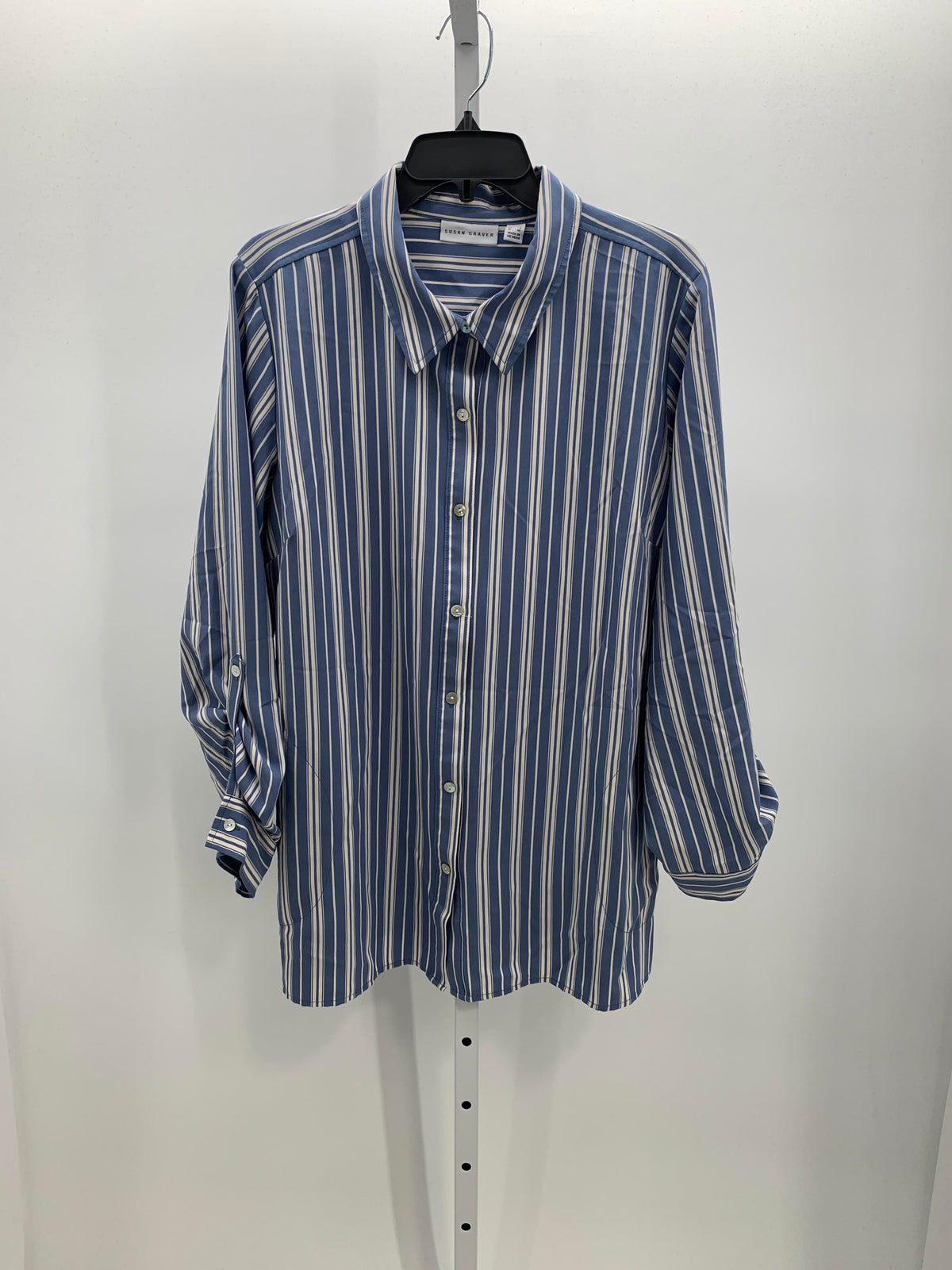 Susan Graver Size Large Misses Long Sleeve Shirt