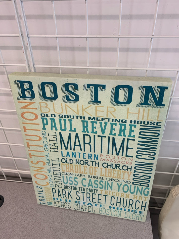 BOSTON STREETS CANVAS WALL ART.