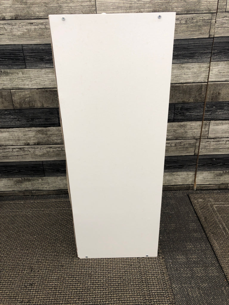 3 TIER WHITE CUBBY SHELF.