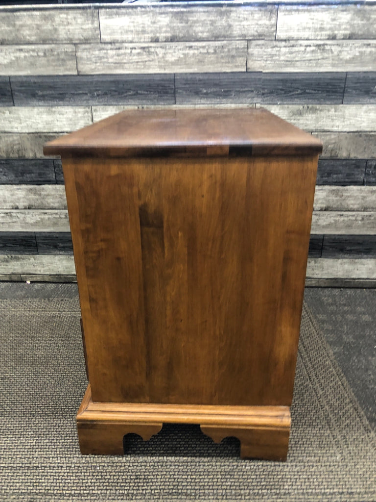 WOOD SIDE TABLE W/ DRAWER- LOCKABLE & CUBBY ETHAN ALLEN HAS KEYS.
