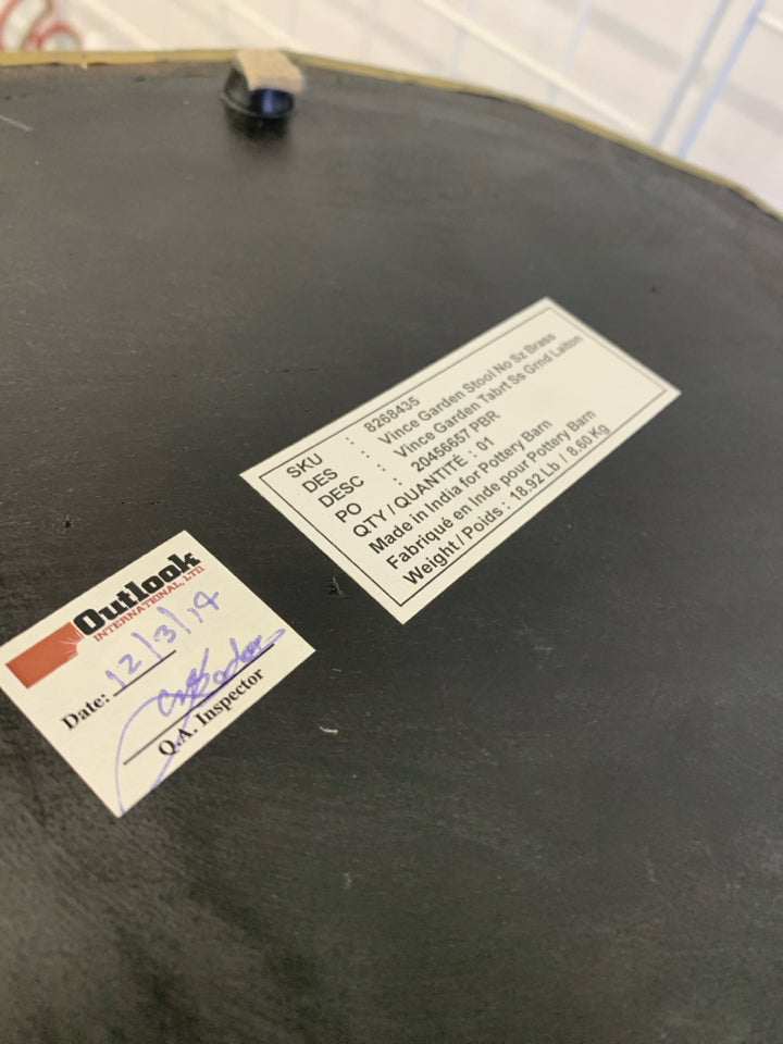 GOLD HEXAGONAL END TABLE.