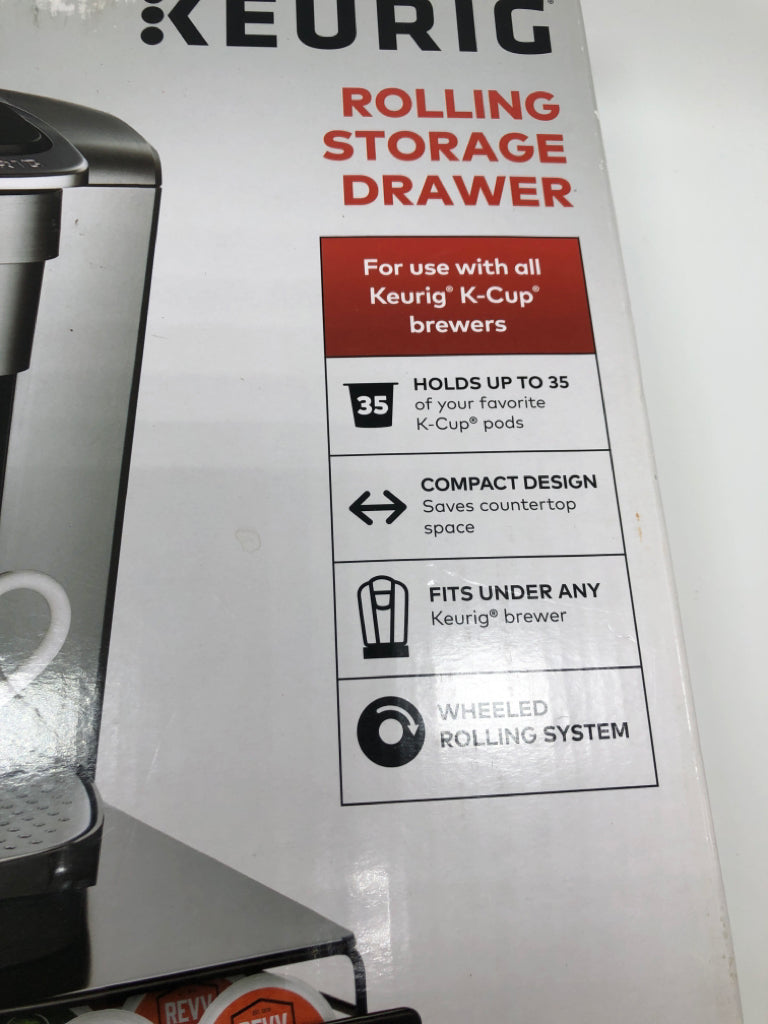 NIB KEURIG K CUP STORAGE DRAWER.