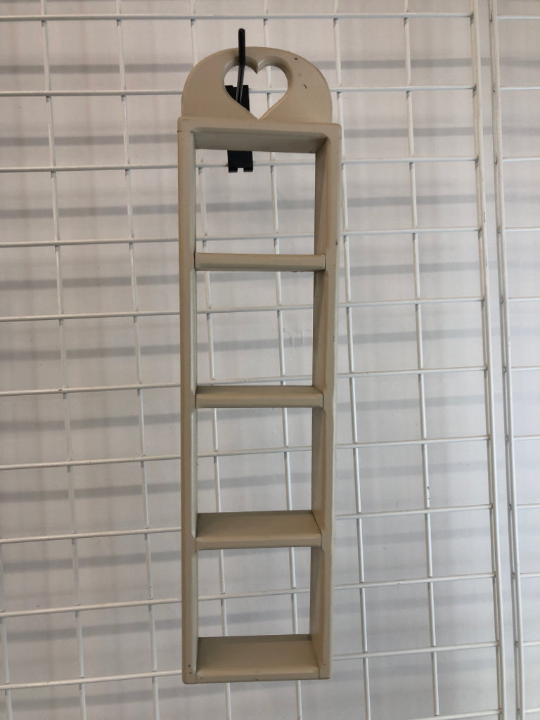 SM WALL SHELF W/HEART CUT-OUT.