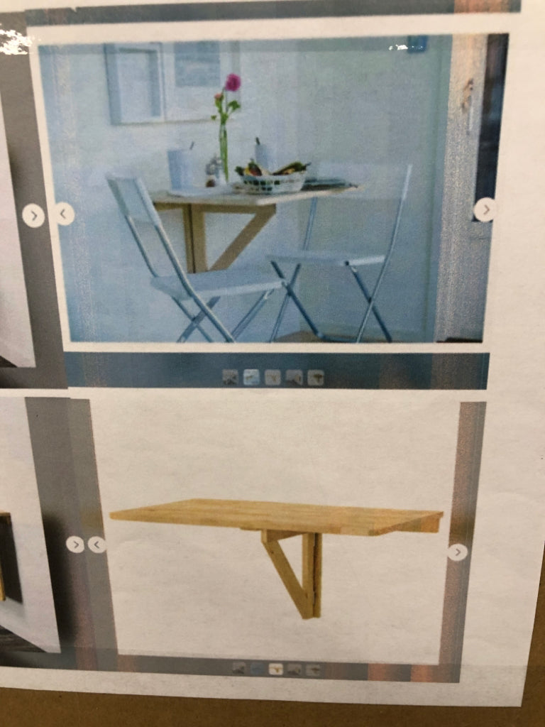 NIB NORBO FOLDING WALL TABLE SOLID BIRCH.