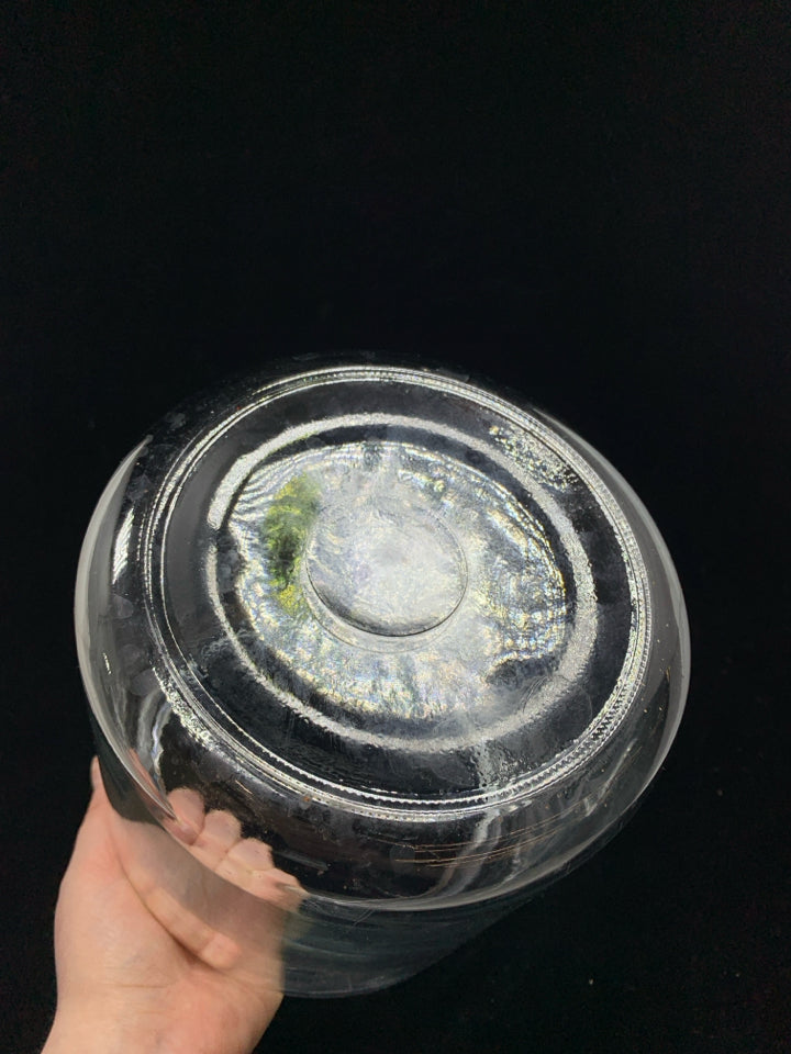 CLEAR GLASS CANISTER W/LID.