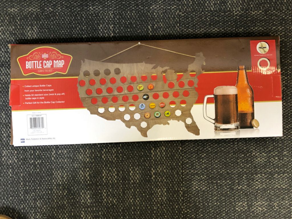 NIB BOTTLE CAP USA MAP.