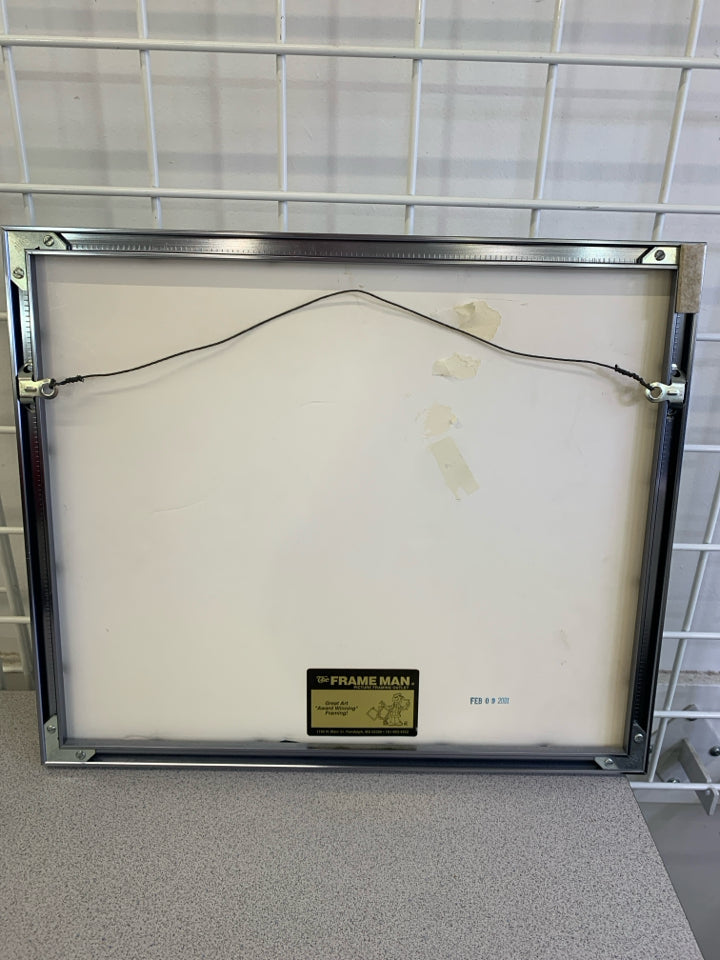 ARCH PAINTING WATERCOLOR IN SILVER FRAME.