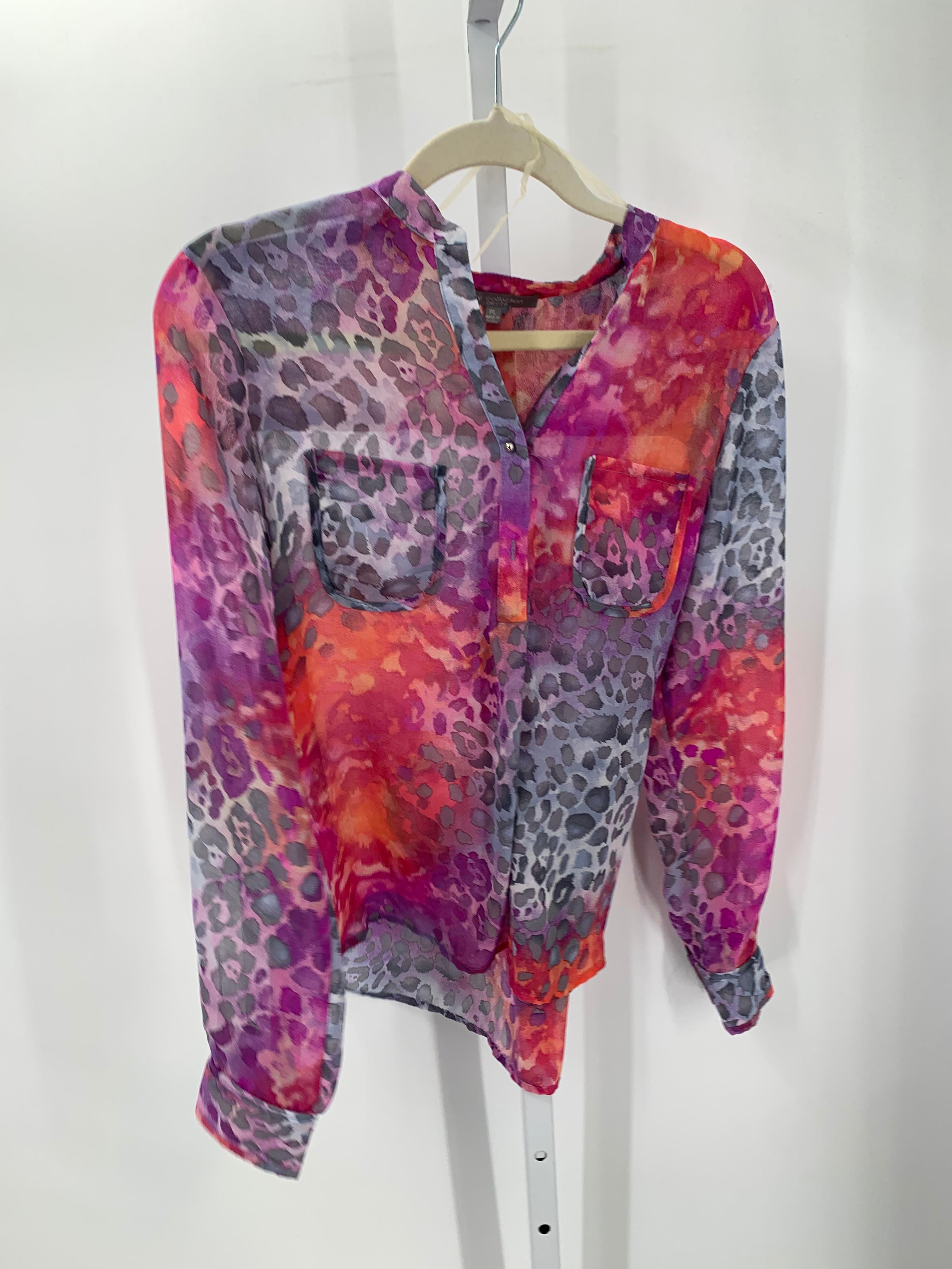 NY Collection Size Large Petite Petite Long Sleeve Shirt