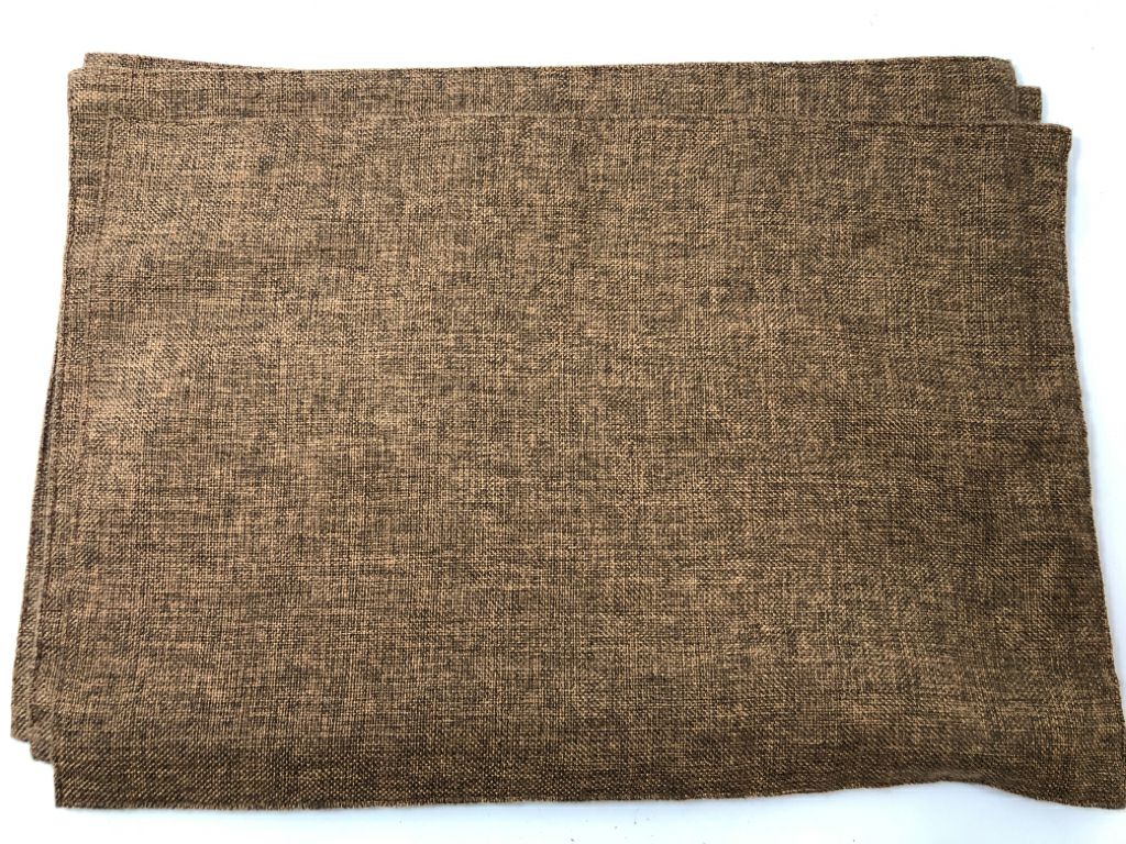 4 BROWN FABRIC PLACEMATS.