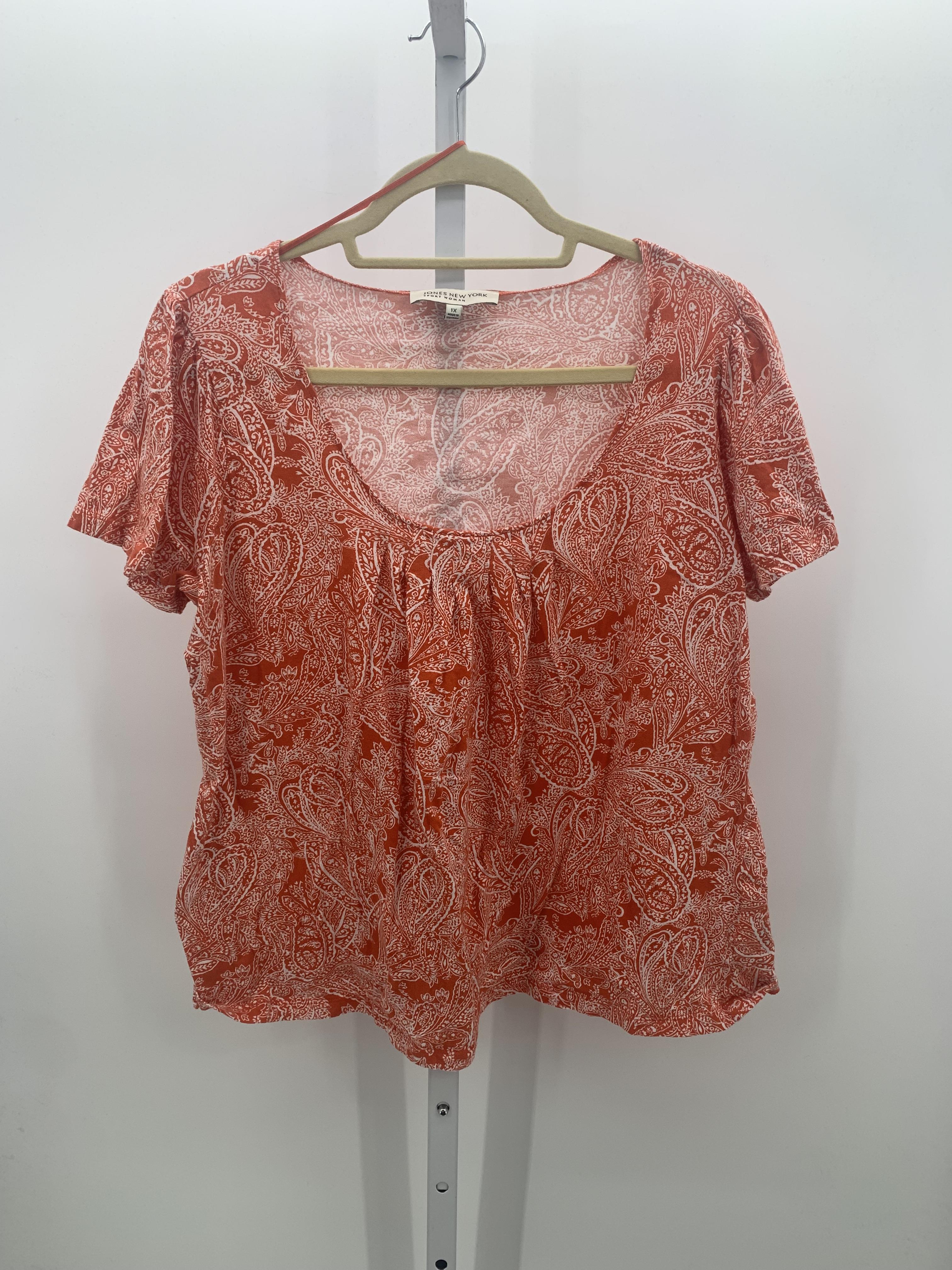 Jones New York Size 1X Womens Short Sleeve Shirt