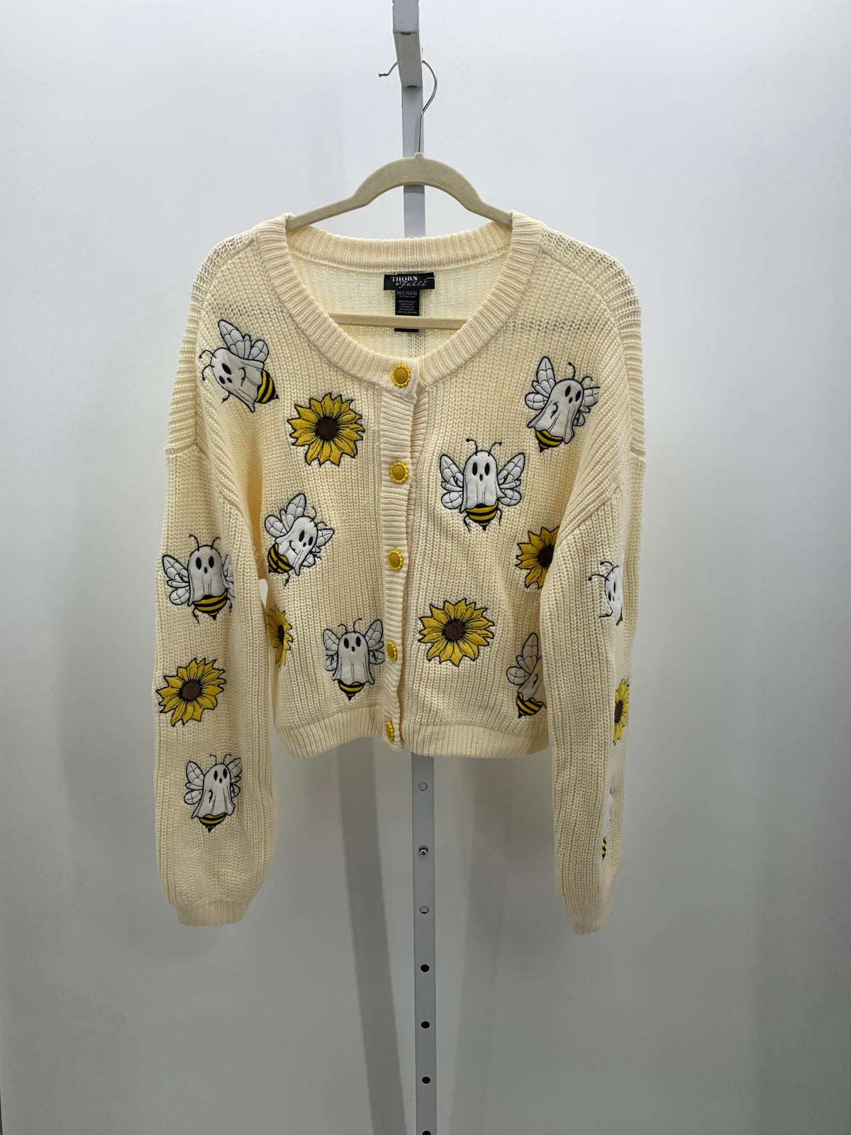 LONG SLV SWEATER GHOST BEES