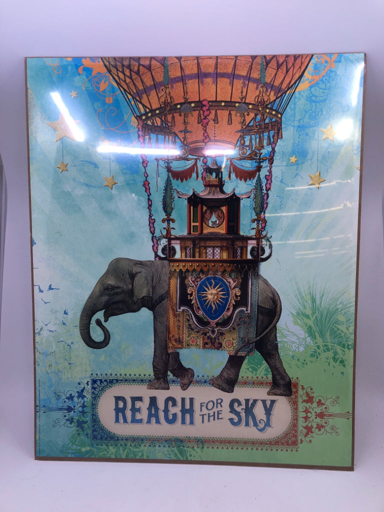 NIP ELEPHANT PRINT ART REACH FOR THE SKY.