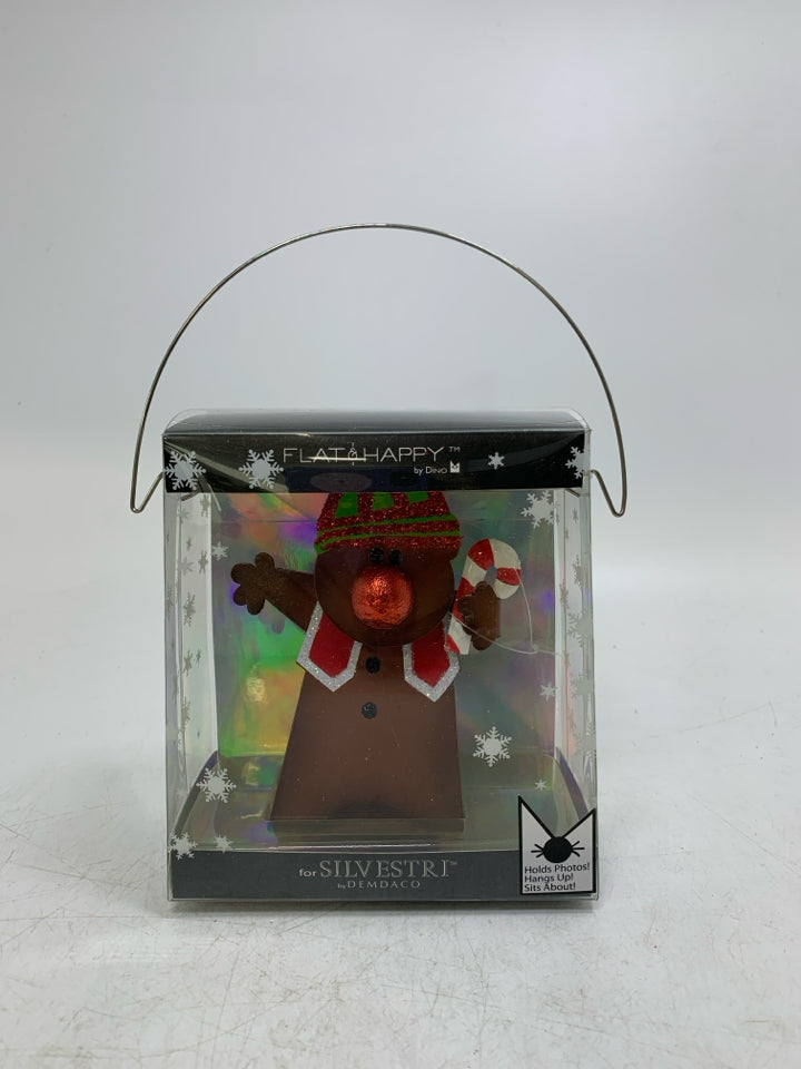 NIB DEMDACO METAL REINDEER PHOTO HOLDER.