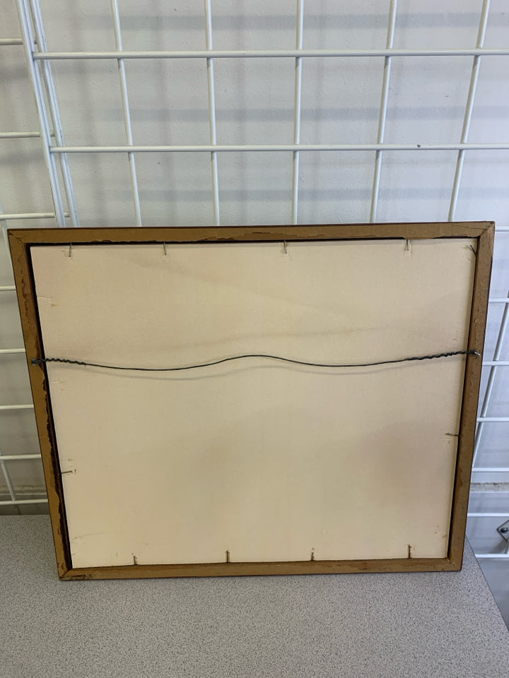 WEATHERBURN FARM/VILLAGE IN WOOD FRAME WALL ART.