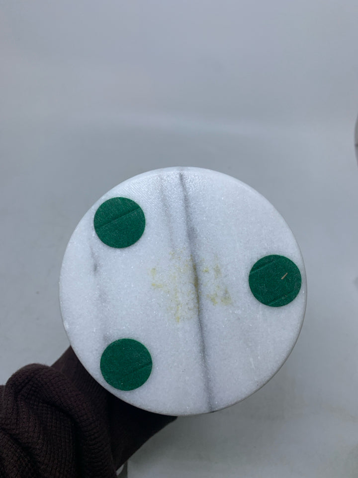 HEAVY MARBLE UTENSIL HOLDER.