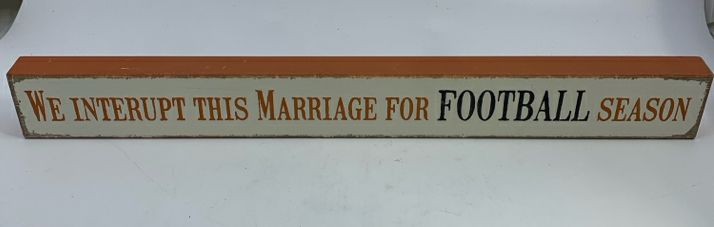 INTERRUPT MARRIAGE WOOD BLOCK SIGN.