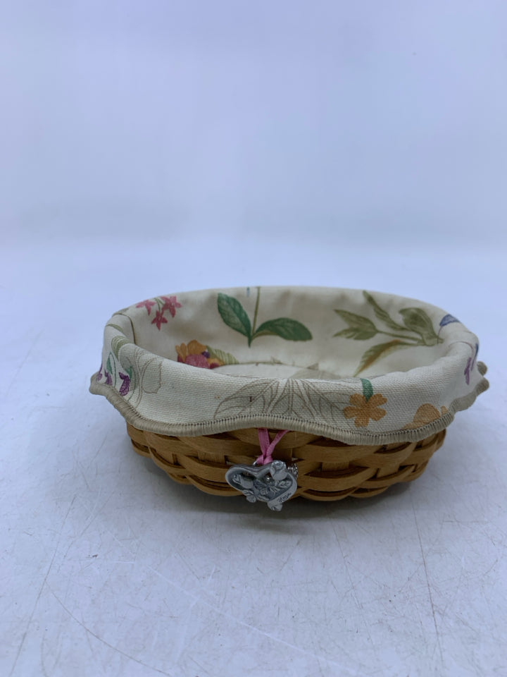 SMALL OVAL 2003 AMERICAN BREAST CANCER SOCIETY FLORAL LINER/TIE ON.