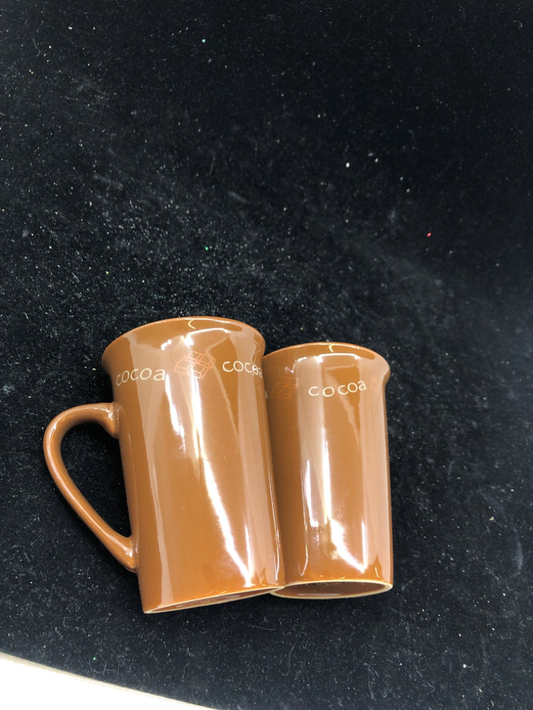 2 HOT COCOA MUGS.