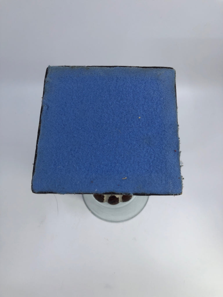 RUSTIC WOOD BASE W/GLASS CANDLE VOTIVE HOLDER.