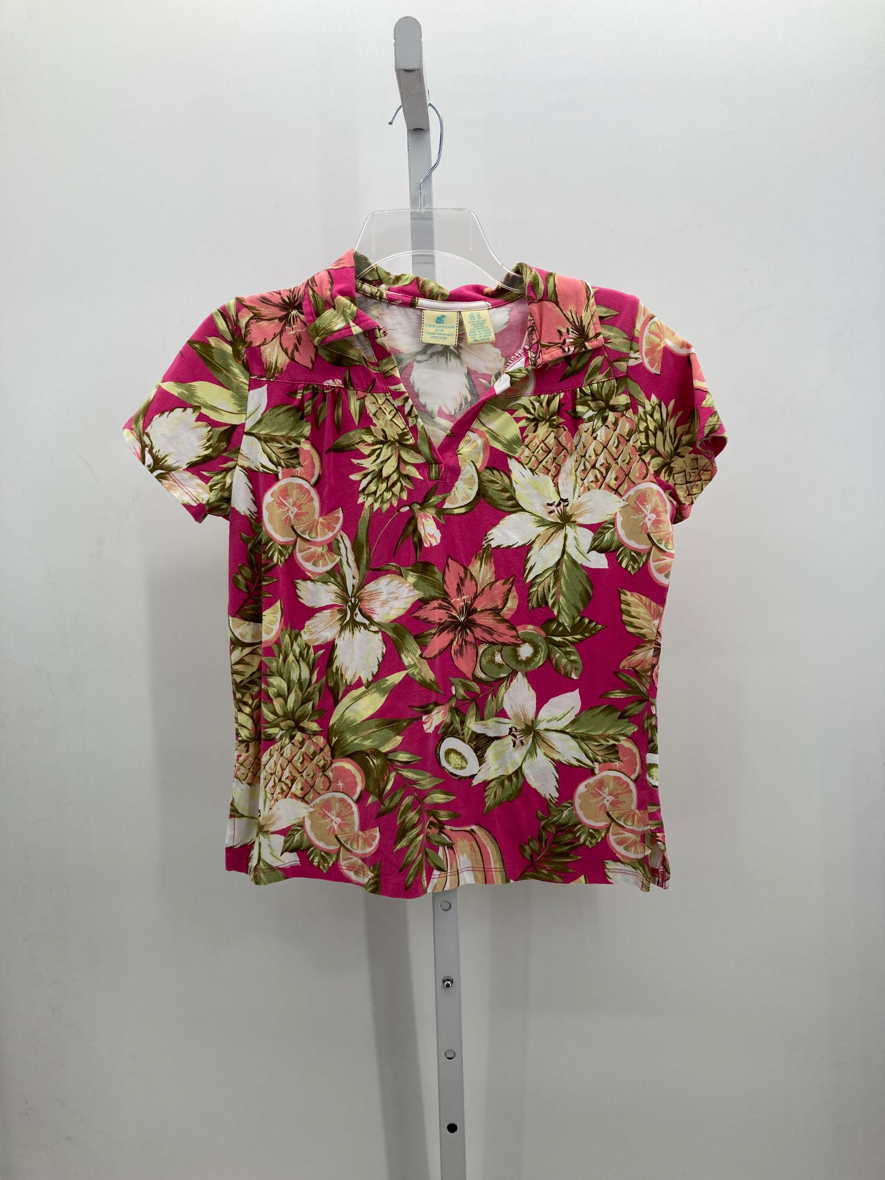 Caribbean Joe Size Medium Petite Petite Short Sleeve Shirt