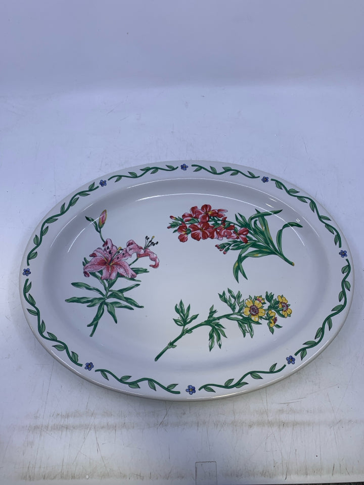 FLORAL OVAL PLATTER.