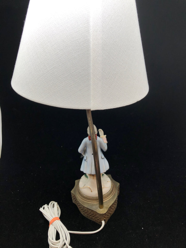 VTG VICTORIAN MAN PORCELAIN LAMP.