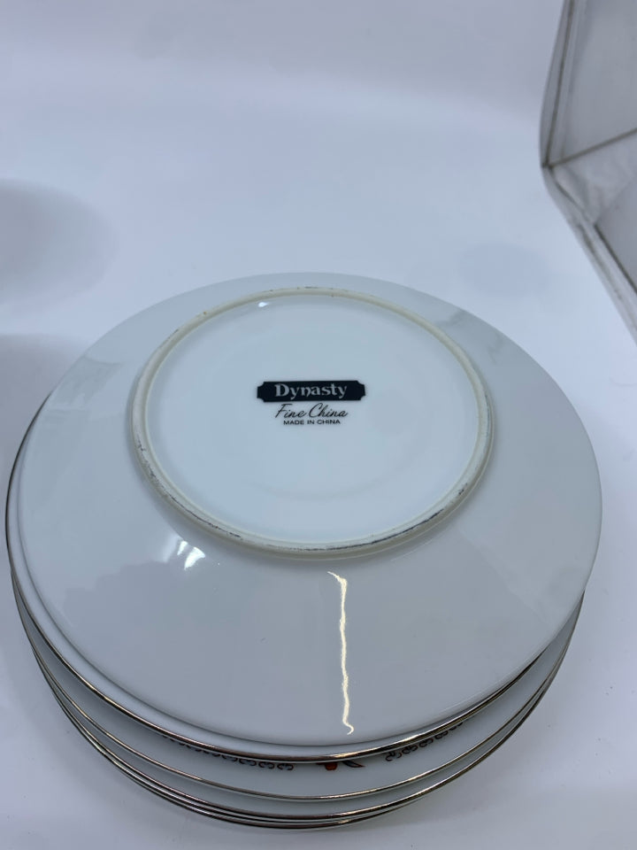 30PC DYNASTY RED FLORAL CHINA SET SERVICE FOR 6.