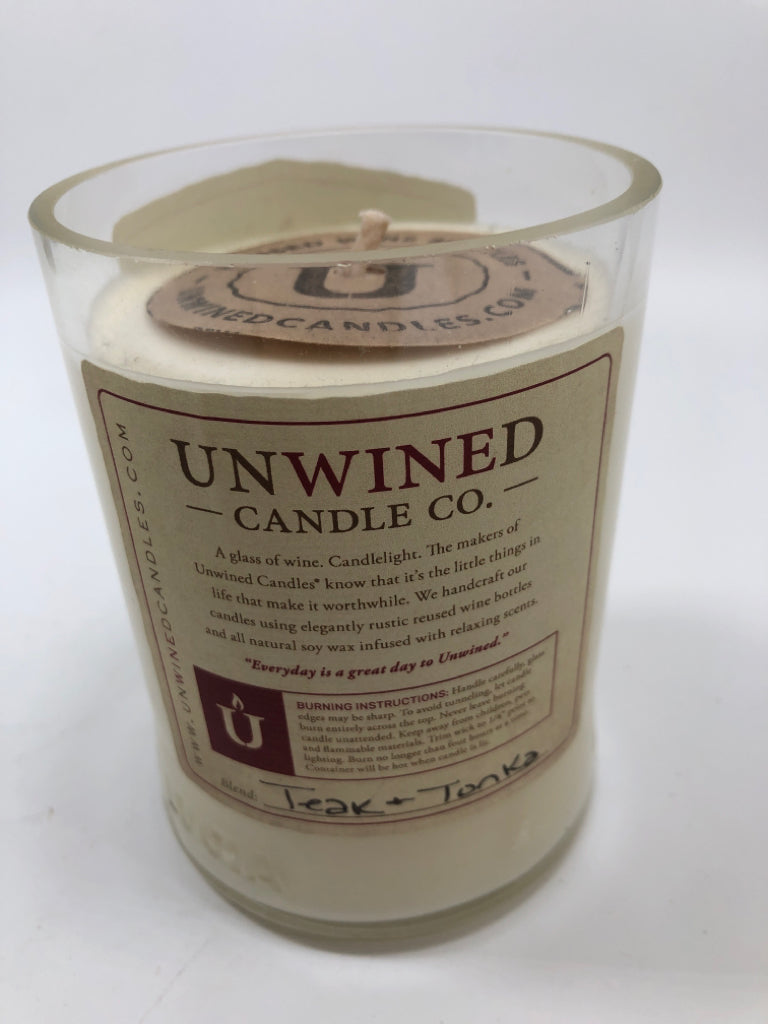 UNWIND TEAK & TONKA CANDLE.