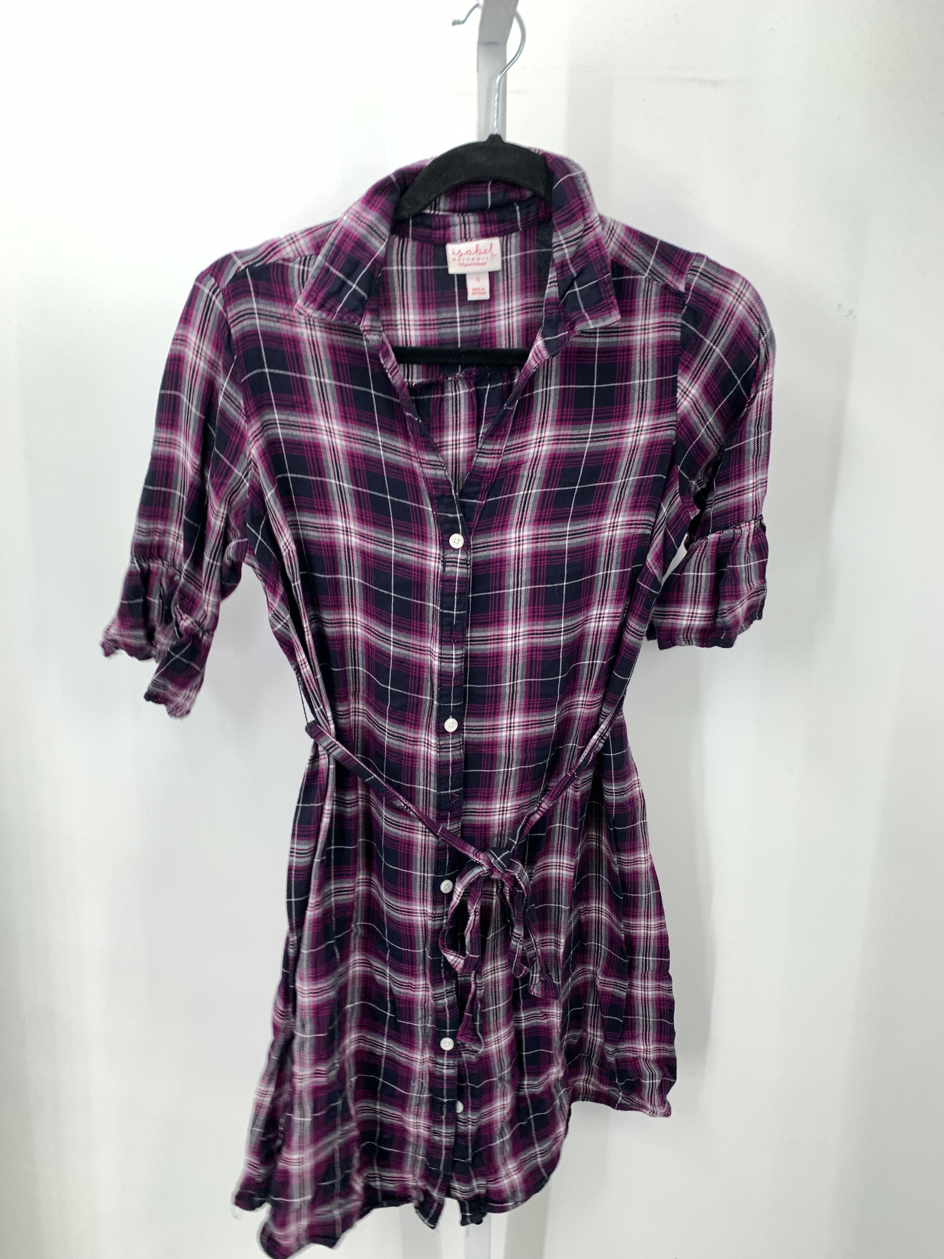 Isabel Purple Size Small Maternity Short Sleeve Dress