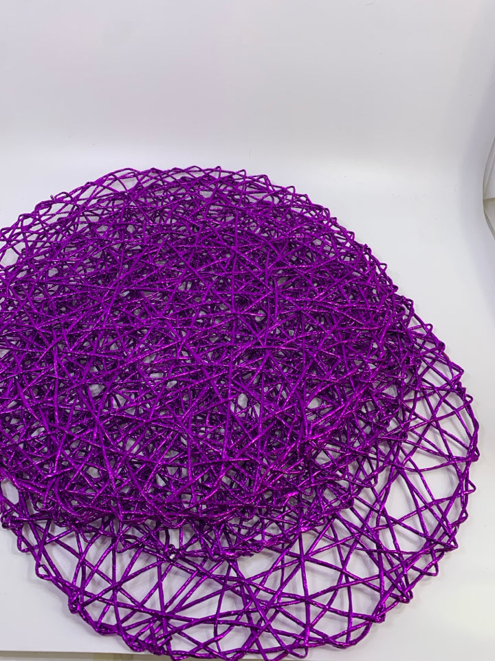 4PC PURPLE SPIDER-WEB DESIGN PLACEMATS.