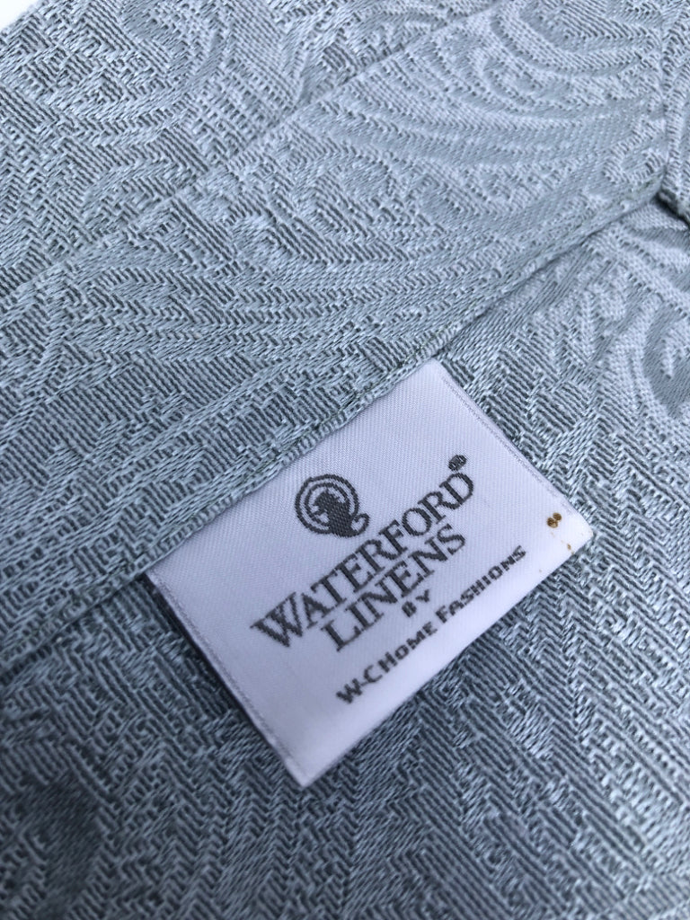 4 LIGHT BLUE WATERFORD NAPKINS W PAISLEY PATTERN.