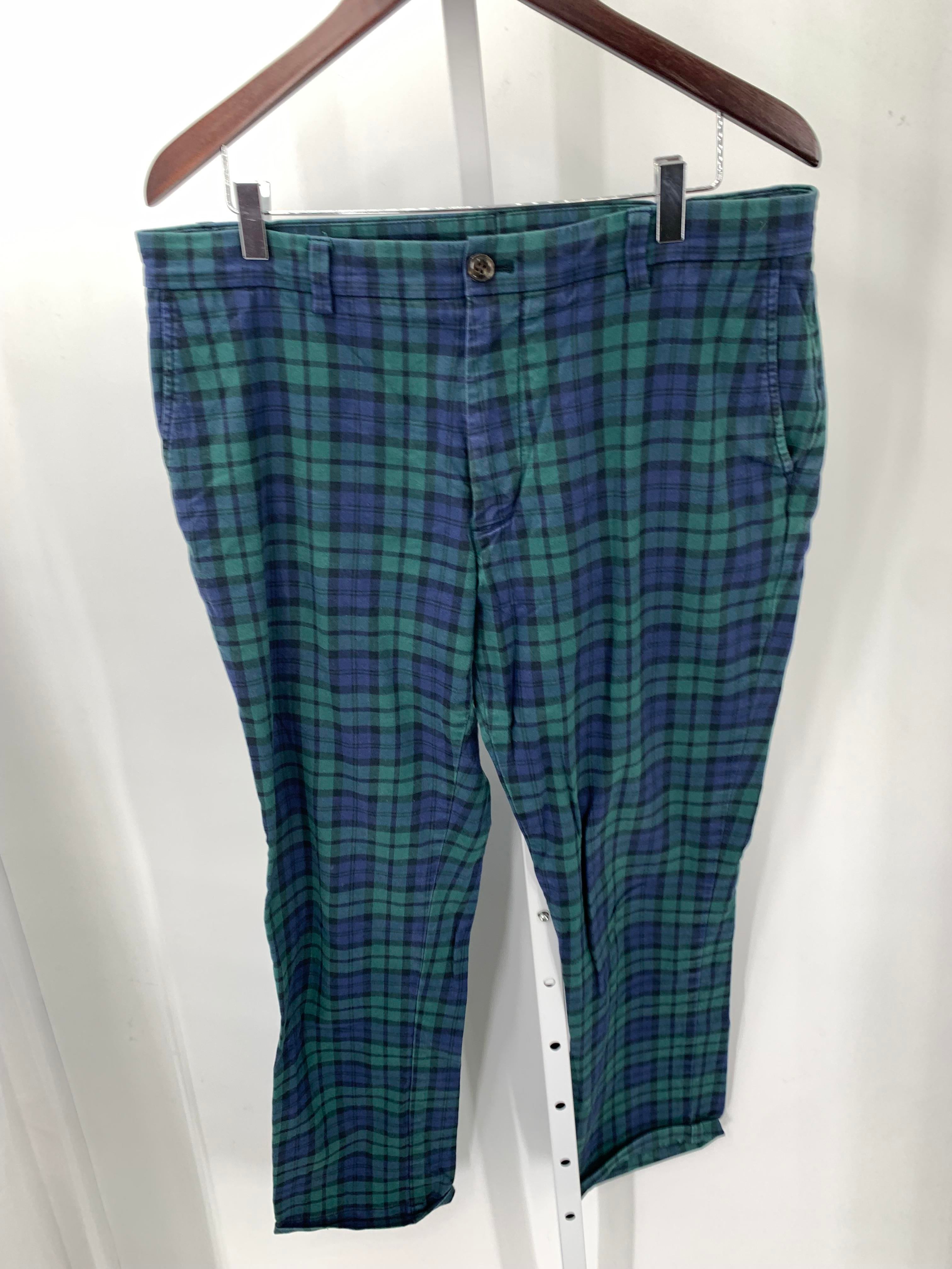 NAVY PLAID PANTS