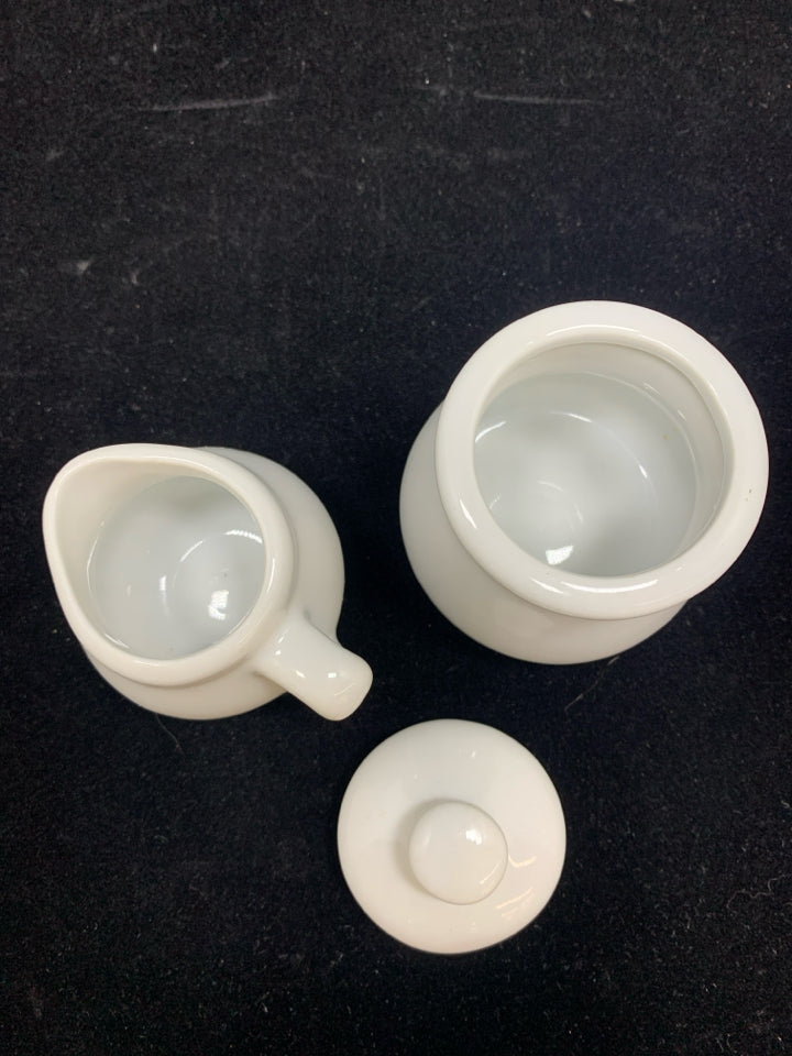2PC MINI CERAMIC CREAMER+SUGAR SET.