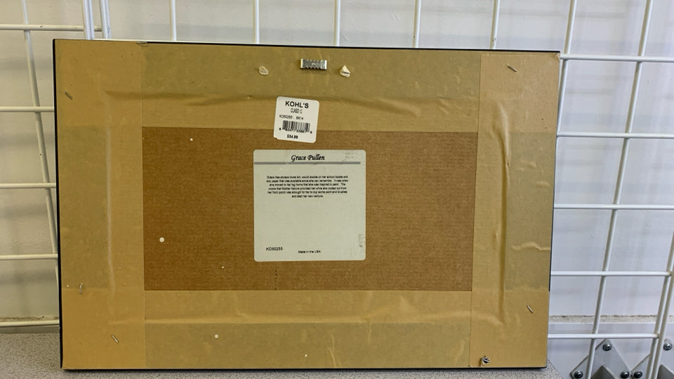 BATHTUB PRINT IN SILVER FRAME.