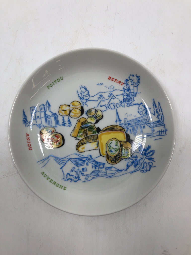 6 DECOR DE PARIS CHEESE PLATES.