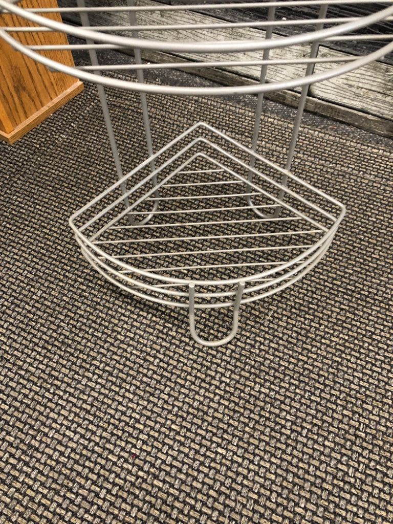 4-TIER GRAY CORNER SHELF METAL.