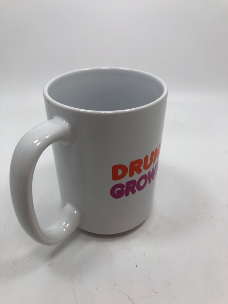 WHITE "DRUNKIN GROWNUPS" MUG.