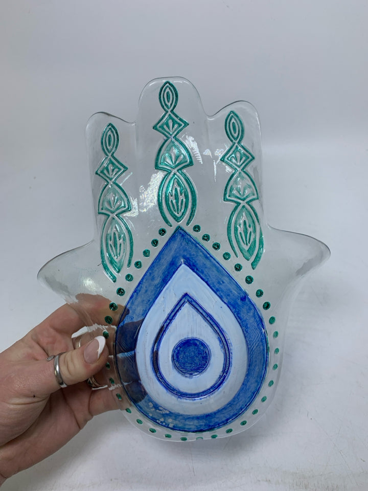 3RD EYE/HAND GLASS CATCH ALL DISH.