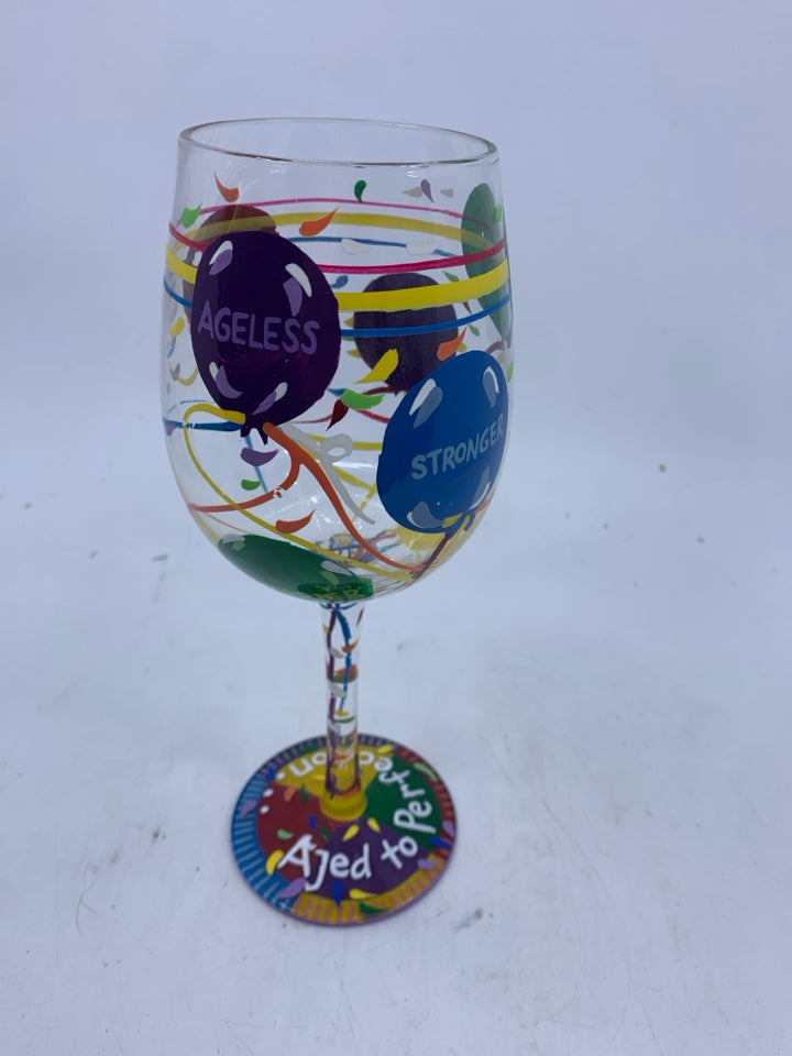AGED TO PERFECTION WINE GLASS.