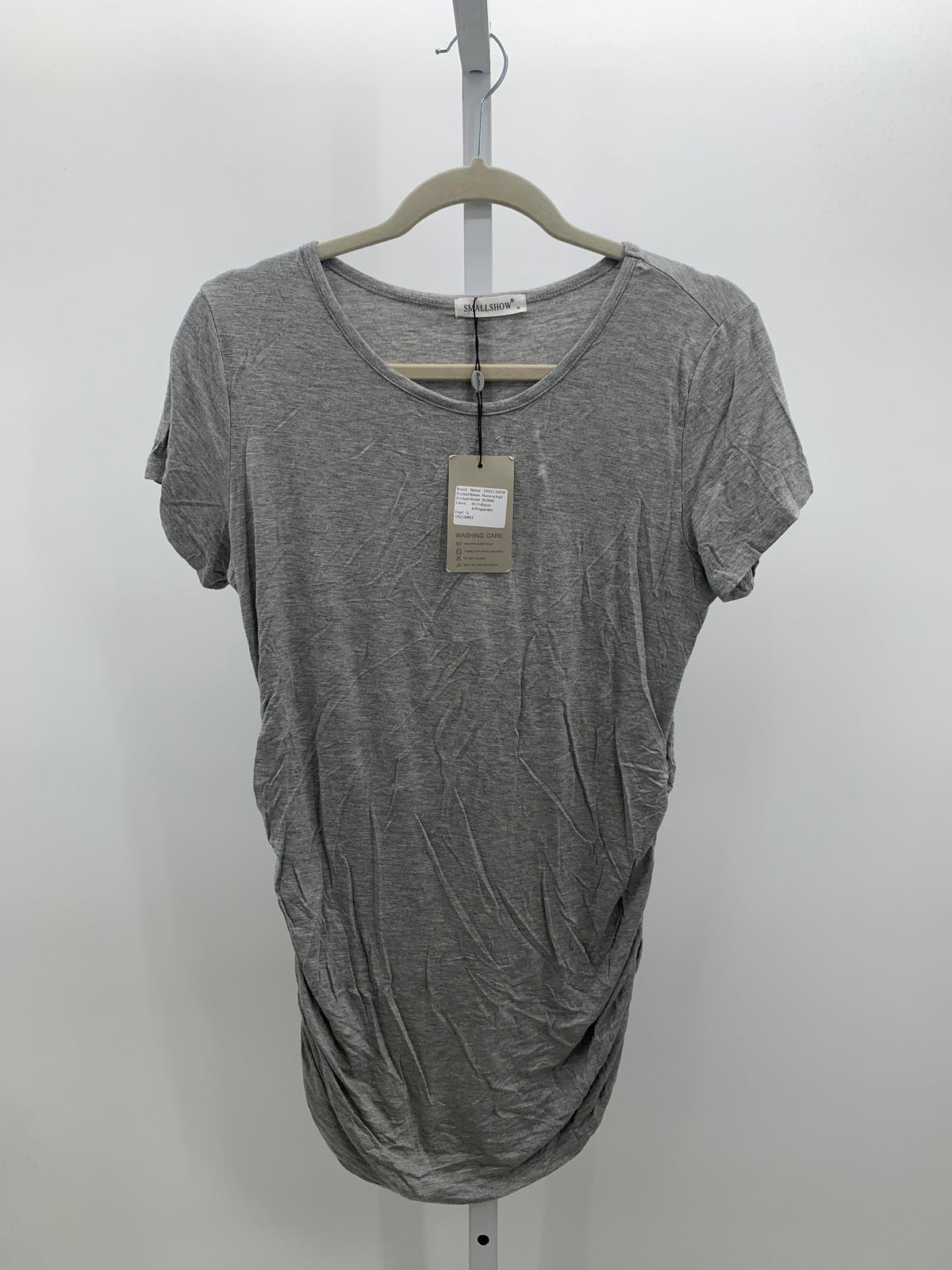 Grey Size Medium Maternity Short Sleeve Shirt