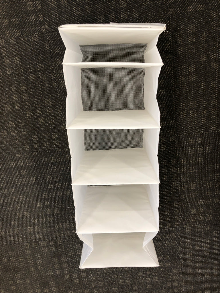 WHITE MESH CLOSET ORGANIZER STORAGE.
