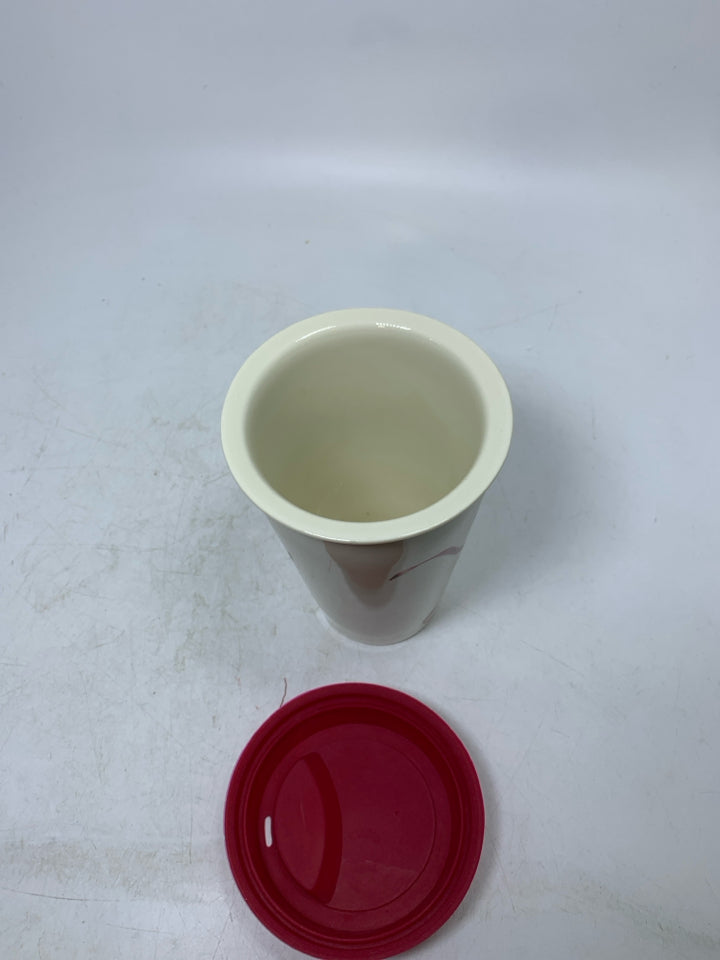LENOX WINTER GREETINGS CARDINAL THERMAL TUMBLERS W/ SILICONE LID.