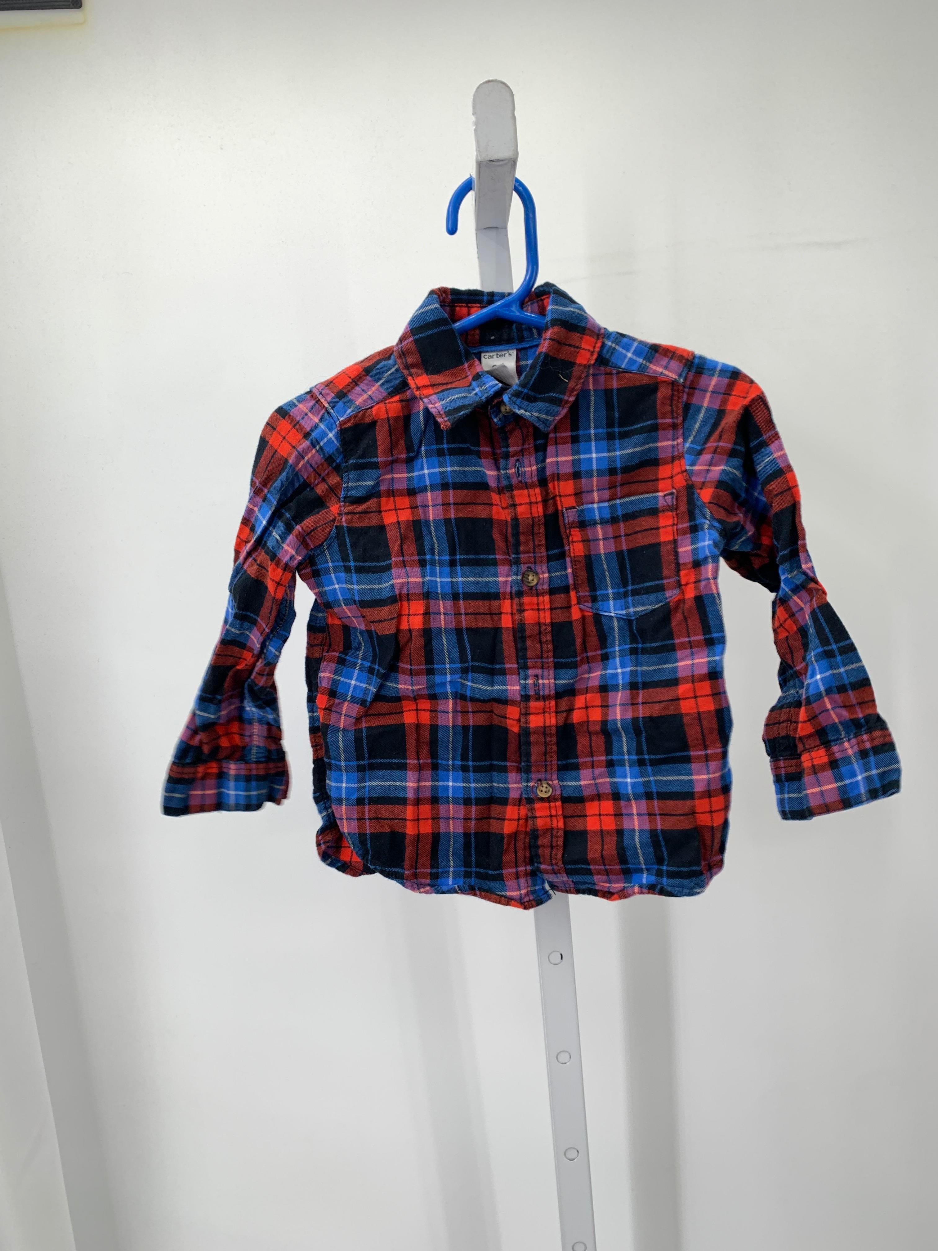 RED PLAID BTN DOWN