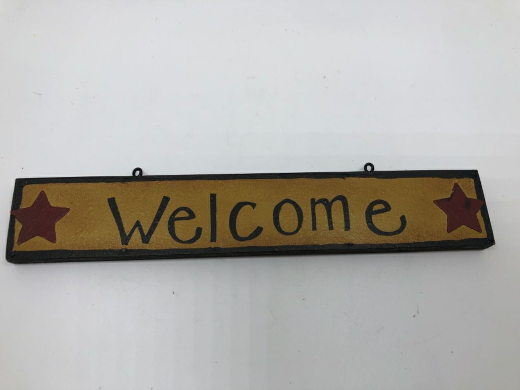 PRIMITIVE "WELCOME" WOOD WALL DECOR.
