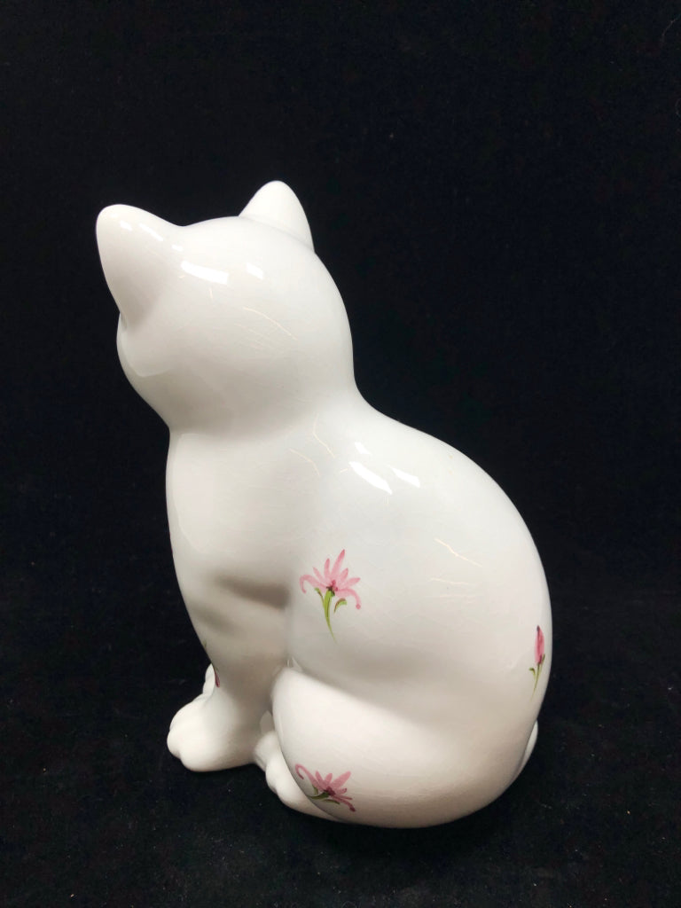 VTG ELPA ALCOBACA CERAMIC GREEN-EYED CAT FIGURINE.