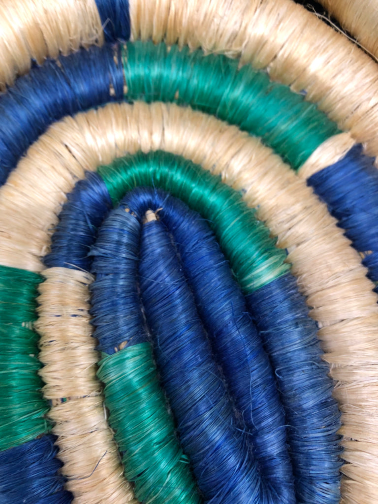 BLUE AND GREEN OVAL TRAY.