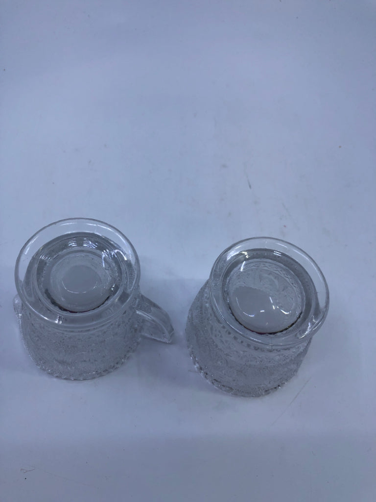 VTG TEXTURED GLASS SUGAR AND CREAMER.