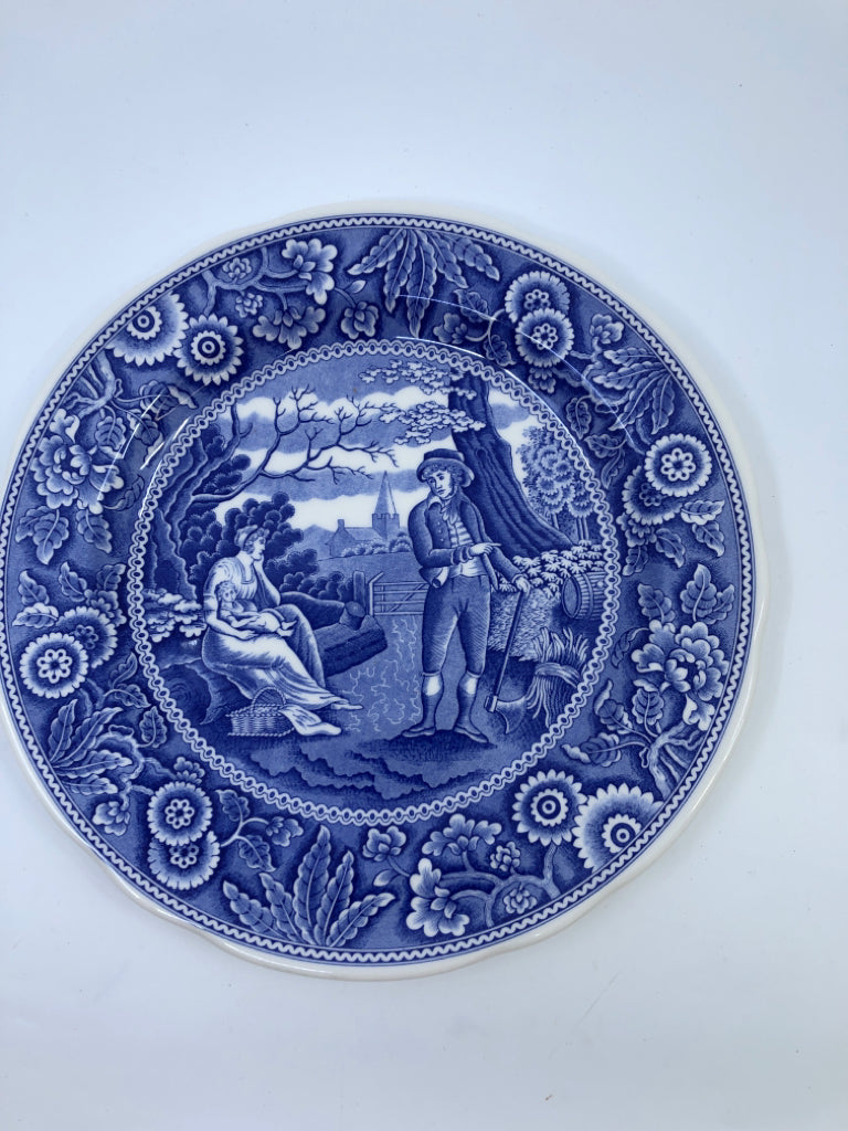 BLUE/WHITE "WOODMAN" SPODE BLUE ROOM COLLECTION.